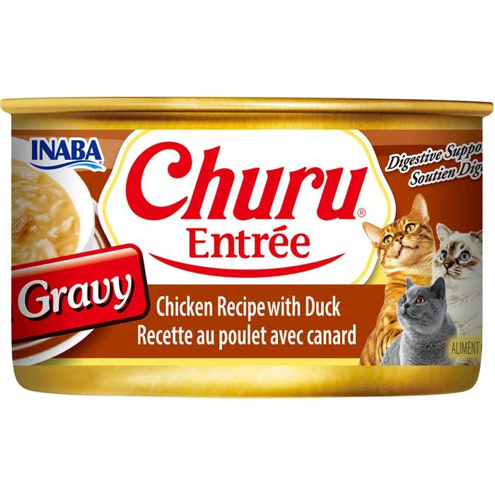 INABA Churu Gravy Entree Chicken & Duck Canned Cat Food, 3oz