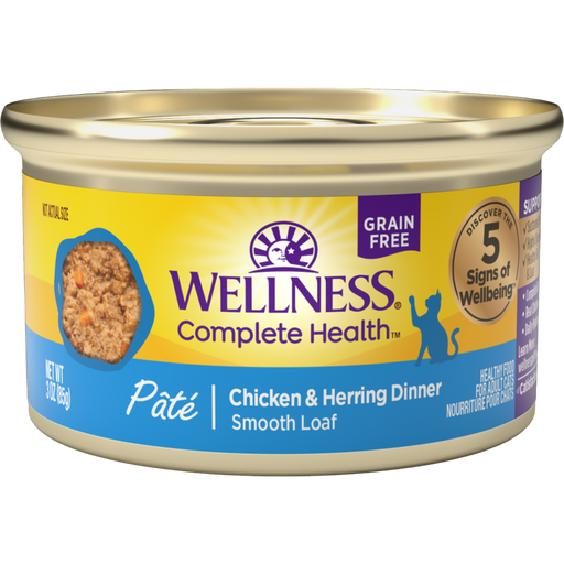 Wellness Complete Health Natural Grain Free Chicken and Herring Pate Wet Canned Cat Food