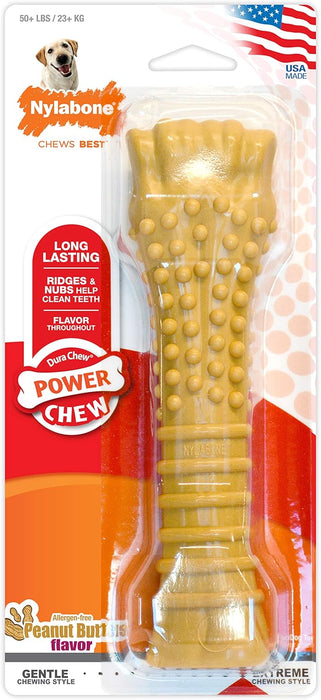 Nylabone Textured Knuckle Bone Power Chew Toy for Dogs, Peanut Butter Flavor, X-Large