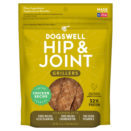 Dogswell Hip & Joint Grillers Dog Treats, Chicken Recipe, 12oz
