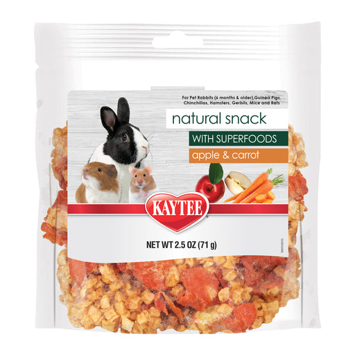Kaytee Natural Snack Small Animal Treats, Carrot Apple, 2.5oz