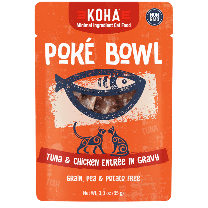 KOHA Poké Bowl Tuna & Chicken Entrée in Gravy for Cats 3oz Pouch