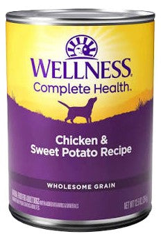 Wellness Complete Health Natural Chicken and Sweet Potato Recipe Wet Canned Dog Food, 12.5oz