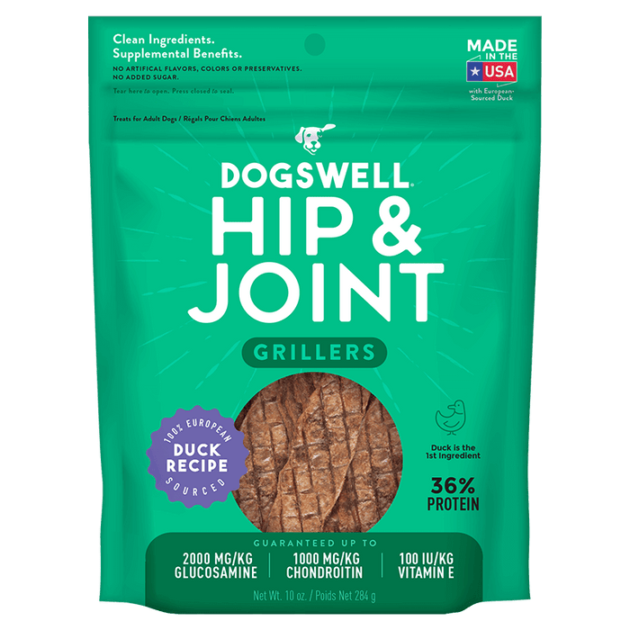 Dogswell Hip & Joint Grillers Dog Treats, Duck Recipe, 10oz