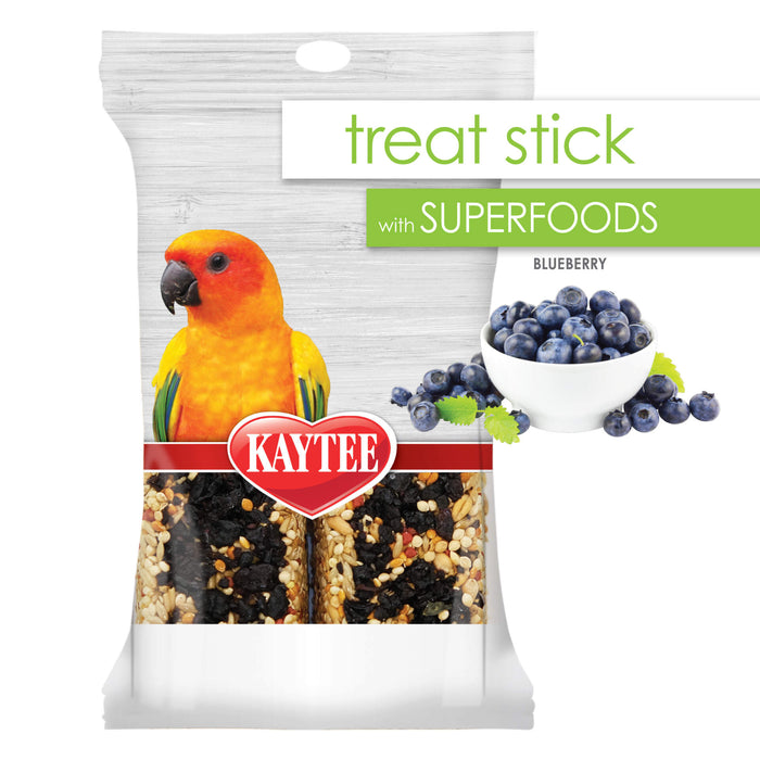 Kaytee Blueberry Superfood Treat Stick for Pet Birds, 5.5oz
