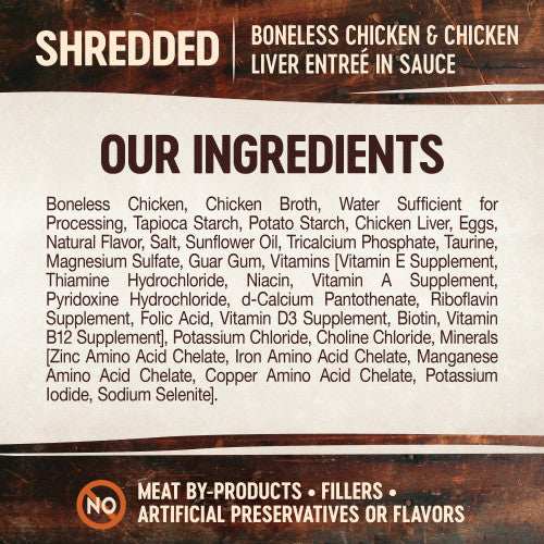 Wellness CORE Signature Selects Shredded Boneless Chicken & Chicken Liver Entree in Sauce Grain-Free Canned Cat Food 2.8OZ