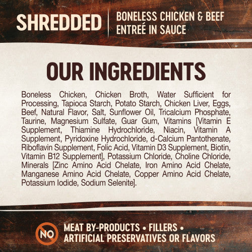 Wellness Signature Selects Grain Free Shredded Natural White Meat Chicken and Beef Entree in Sauce Wet Canned Cat Food, 5.3oz