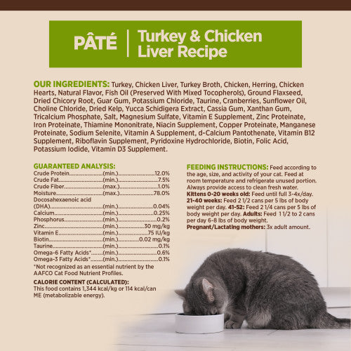 Wellness CORE Grain Free Natural Kitten Health Turkey and Chicken Smooth Pate Canned Cat Food, 5.5oz