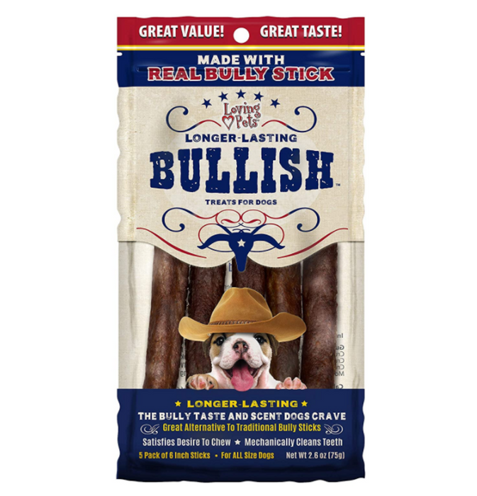 Loving Pets Bullish Sticks for Dogs, 6" 5pk