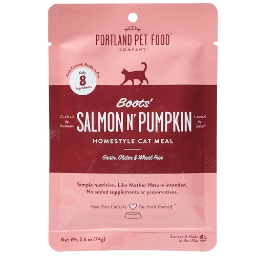 Portland Pet Food Boots' Salmon N' Pumpkin 2.6oz Cat Meal Pouch