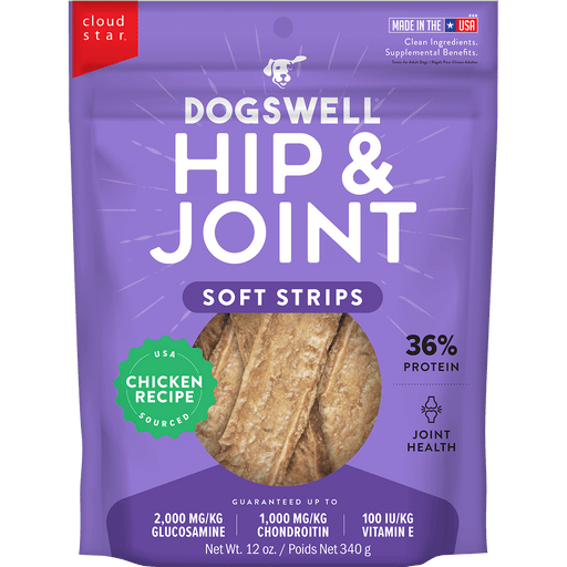 Dogswell Hip & Joint Soft Strips Dog Treats, Chicken, 12oz