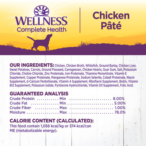 Wellness Complete Health Natural Chicken and Sweet Potato Recipe Wet Canned Dog Food, 12.5oz