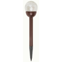 Solar Light Stake, Crackle Glass, Bronze