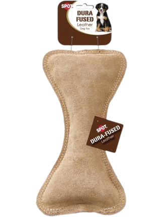 Dura-Fuse Leather Bone Dog Toy, 9"