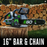 EGO POWER+ 16” Chain Saw Kit (2.5Ah Battery, 56V 210W Charger)