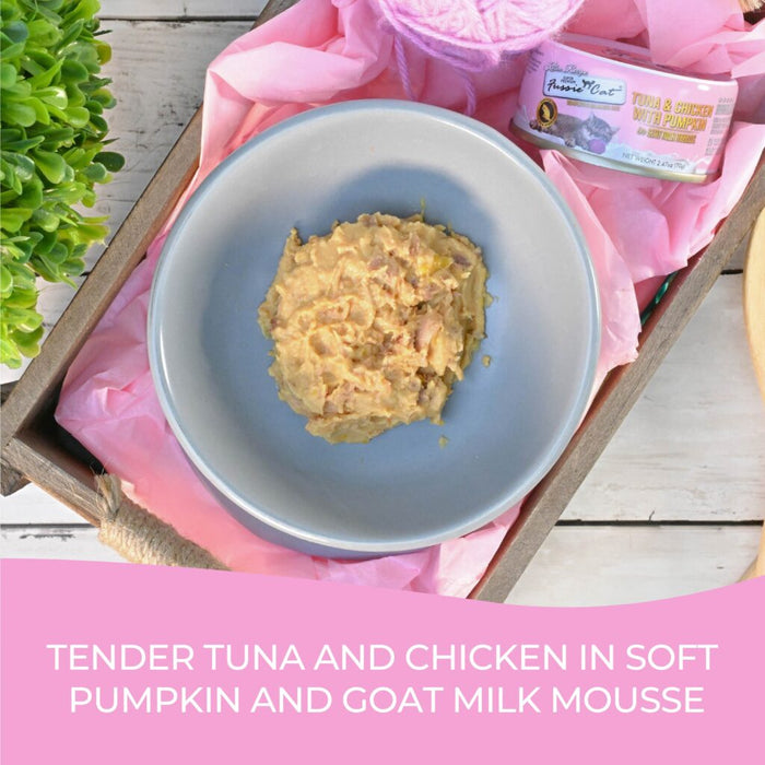 Fussie Cat Tuna & Chicken with Pumpkin In Goat Milk Mousse Kitten Recipe, 2.47oz Canned Cat Food
