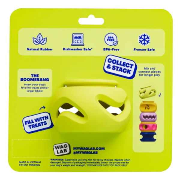 WAGLAB Play Stack Interactive Dog Toy The Boomerang