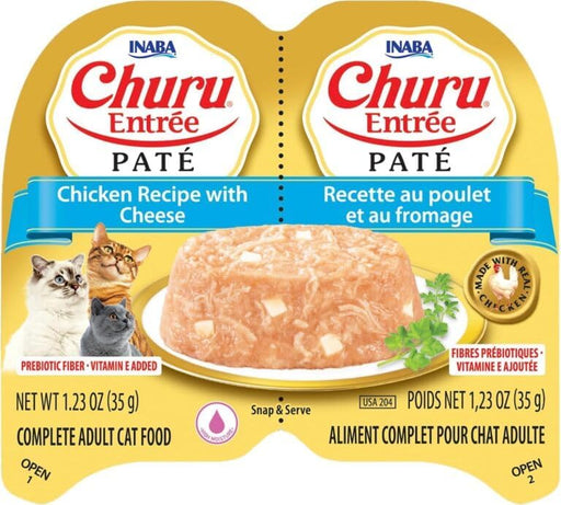 INABA Churu Entree Pate Chicken Recipe with Cheese Wet Cat Food Cup, 2.46-oz