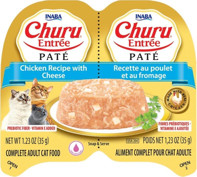 INABA Churu Entree Pate Chicken Recipe with Cheese Wet Cat Food Cup, 2.46-oz