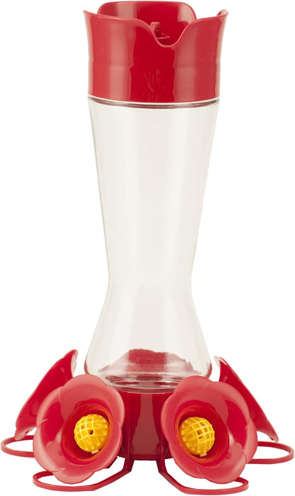 Favored Pinch-Waist Glass Hummingbird Feeder, 16 oz Capacity