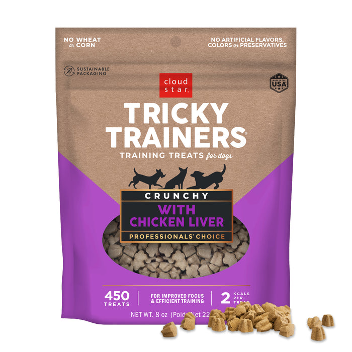Cloud Star Tricky Trainers Crunchy Dog Treats, Chicken Liver, 8oz