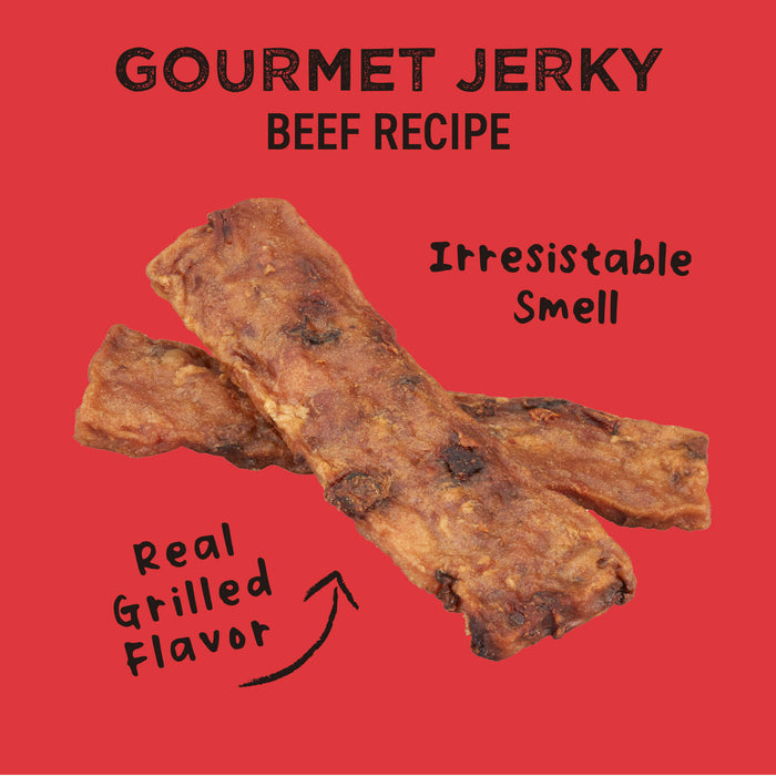 Cloud Star Wag More Bark Less Grain Free Texas Style BBQ Jerky, Beed Recipe Dog Treats, 10oz