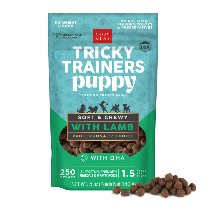 Cloud Star Tricky Trainers Puppy Mini Soft & Chewy with Lamb, 5oz