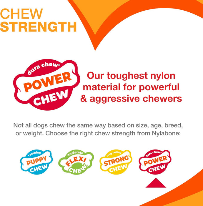 Nylabone Textured Bone Power Chew Dog Toy, Basted Blast Bacon & Steak Flavor, Medium Dogs - Up to 35lbs