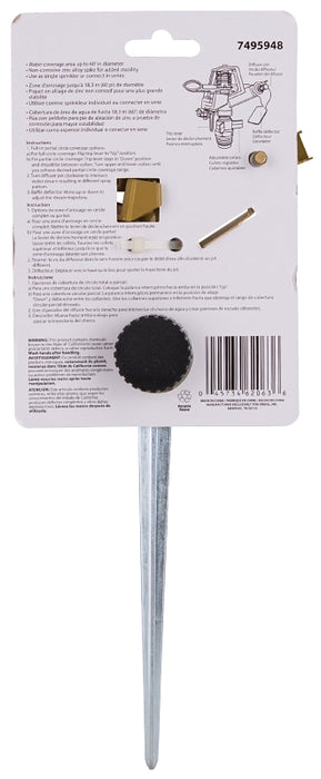 Landscapers Select Sprinkler with Spike, Female, Round, Zinc