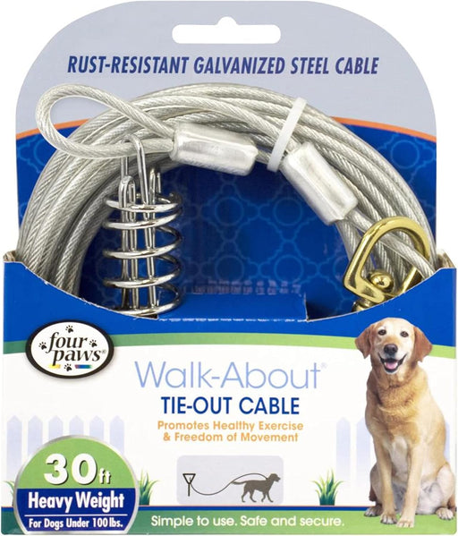 Heavy Weight Dog Tie Out Cable, Silver, 30'