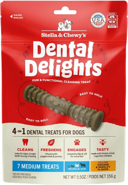 Stella & Chewy's Dental Delights Medium Dog Dental Treats, 7 pack