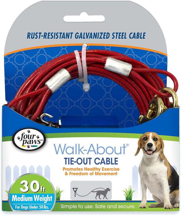 Medium Weight Dog Tie Out Cable, 30'