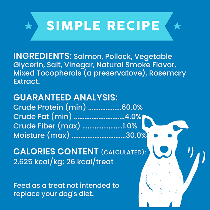 Cloud Star Wag More Bark Less Grain Free Smoked Salmon Jerky Dog Treats, 10oz