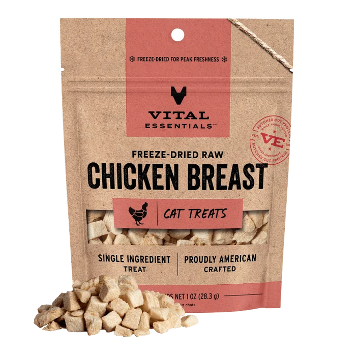 Vital Essentials Freeze-Dried Raw Single Protein Chicken Breast Cat Treats, 1oz