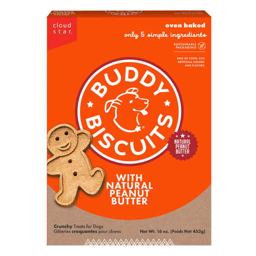 Cloud Star Buddy Biscuits Oven Baked Peanut Butter Crunchy Dog Treats