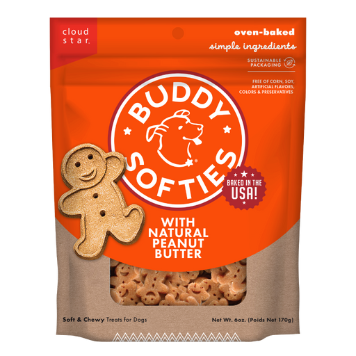 Cloud Star Buddy Biscuits Soft and Chewy Peanut Butter Dog Treats, 6oz