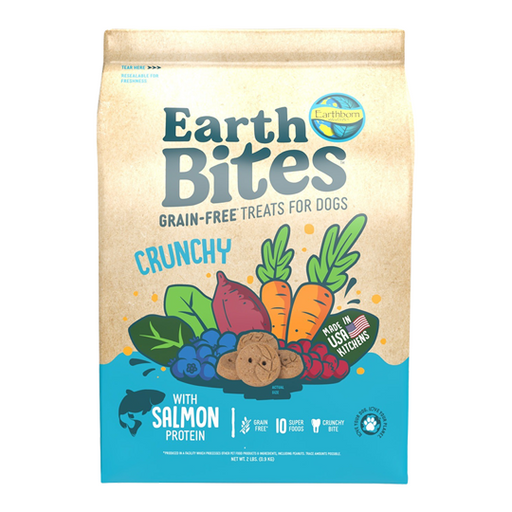 Earthborn Holistic EarthBites Crunchy Salmon Meal Recipe Grain Free Dog Treats, 2lbs