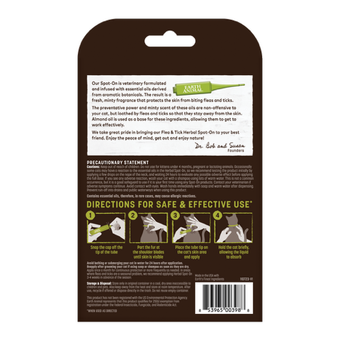 Earth Animal Nature’s Protection™ Flea & Tick Herbal Spot-On For Cats