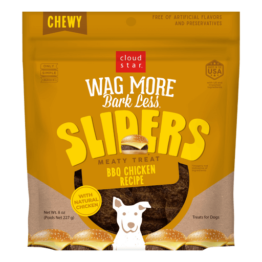 Cloud Star Wag More Bark Less Sliders BBQ Chicken Dog Treats, 8oz