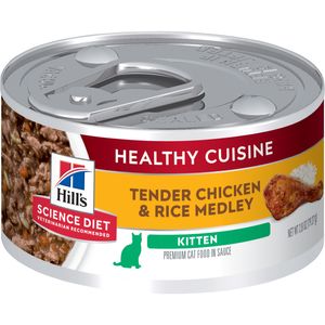 Hill's Science Diet Kitten Healthy Cuisine Canned Cat Food, Roasted Chicken & Rice Medley, 2.8 oz
