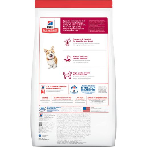 Hill's Science Diet Adult Small Bites Dry Dog Food, Chicken & Barley Recipe, 15 lb Bag