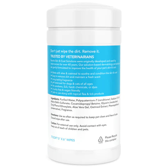 Nootie Waterless Shampoo Wipes with Aloe & Oatmeal, Sweet Pea & Vanilla 70CT