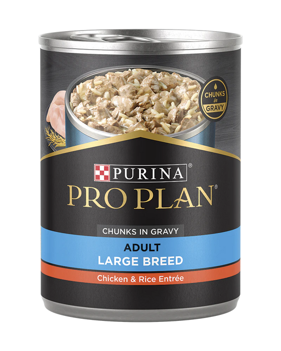 Purina Pro Plan Adult Large Breed Chicken & Rice Entrée Chunks In Gravy Wet Dog Food, 13OZ