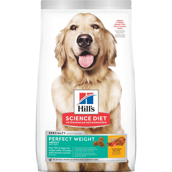 Hill's Science Diet Adult Perfect Weight Chicken Recipe Dry Dog Food, 25 lb bag