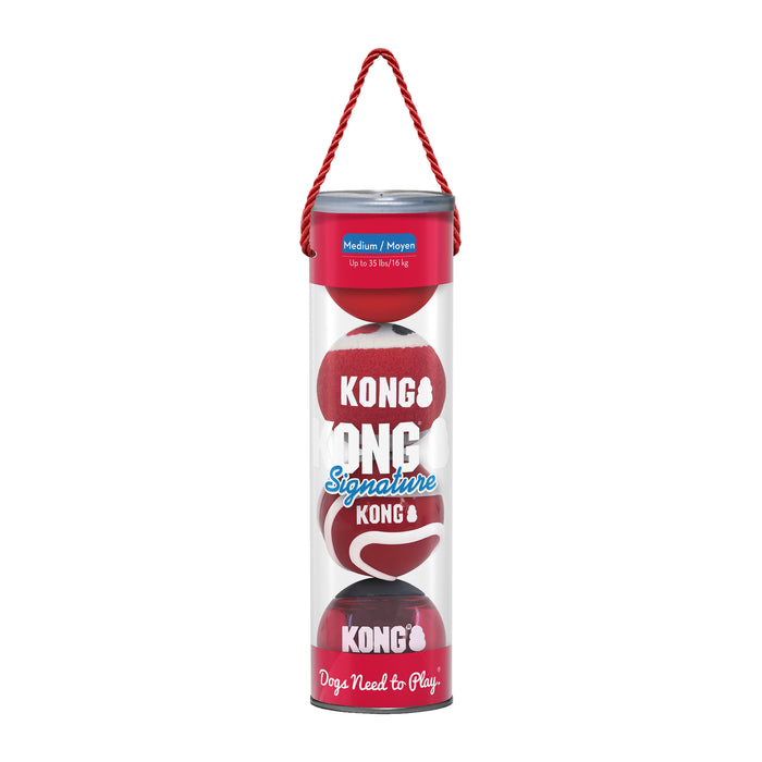 KONG Signature Ball, Medium Dog Toy, 4pk