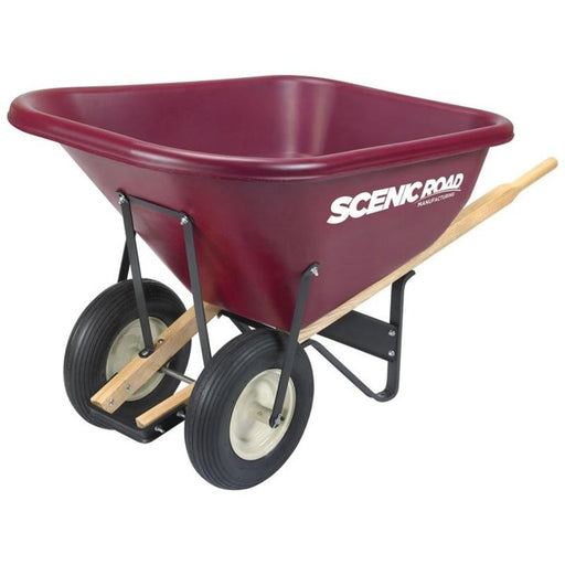 Scenic Road Wheelbarrow 10 cu. ft. 2 Wheels with Ribbed Tires