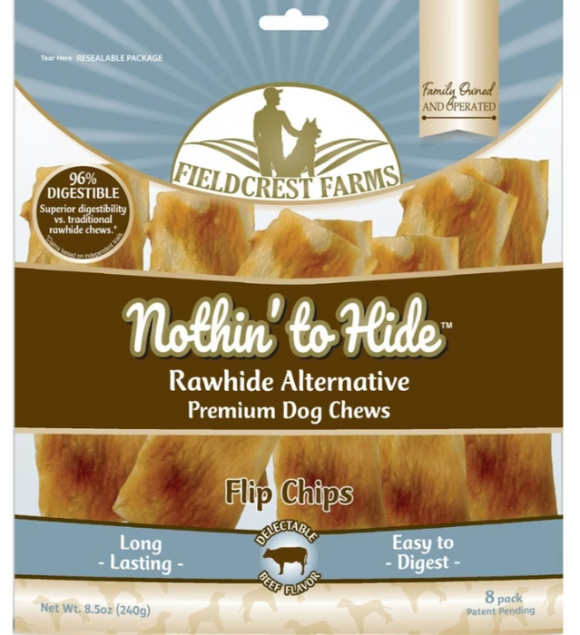 Fieldcrest Farms Nothin' To Hide Flip Chips Dog Chews, Beef, 8pk