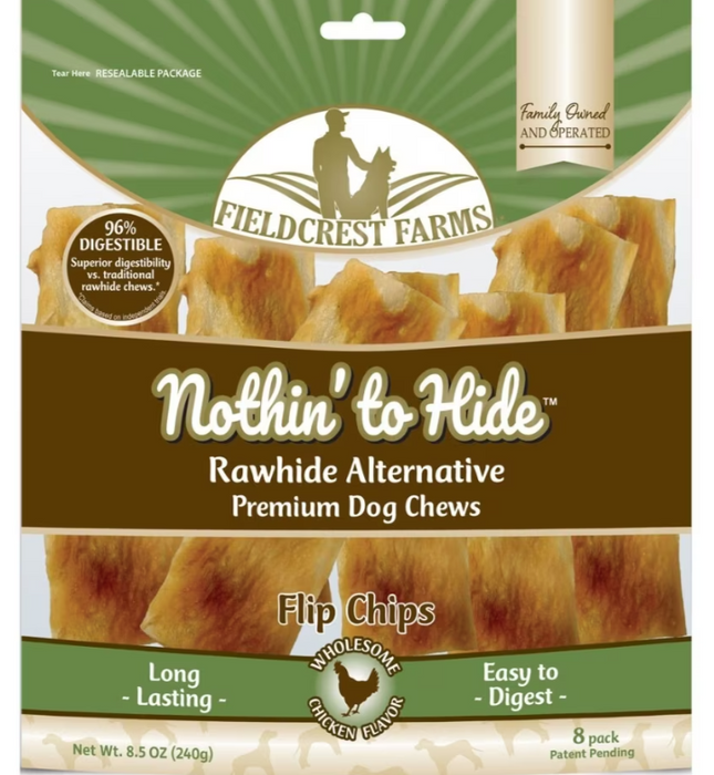 Fieldcrest Farms Nothin' To Hide Flip Chips Dog Chews, Chicken, 8pk
