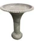 18" Ironstone Bird Bath Antique White