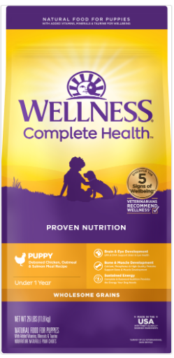 Wellness Complete Health Natural Puppy Chicken, Oatmeal and Salmon Dry Dog Food